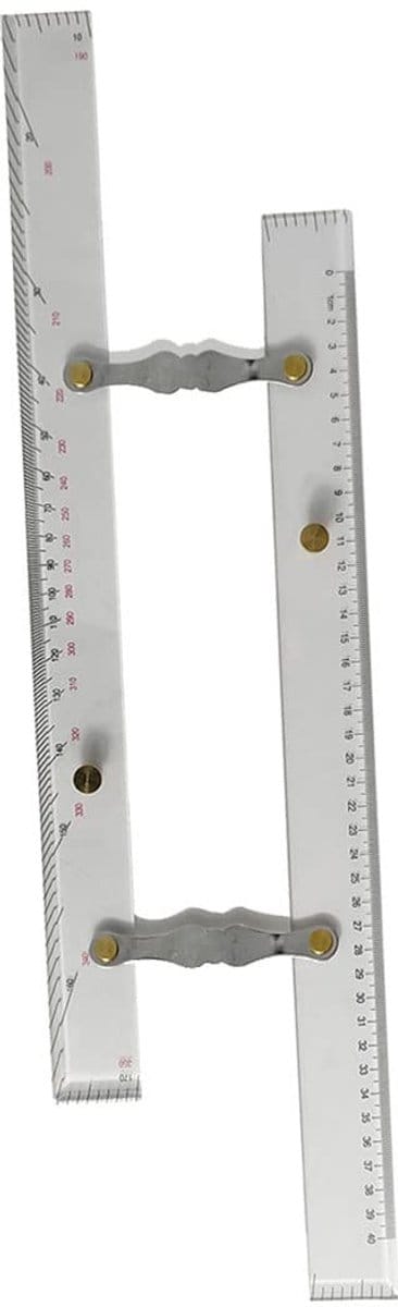 Dailygoods- Parallelle Liniaal 450mm - Duidelijke Schalen - Nautische Kaarten - Meetverdeler - Hoge Transparantie - Koper/Acryl Materiaal - Navigatieliniaal