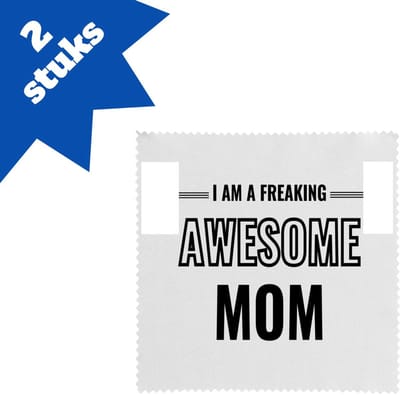 Akyol - i am a freaking awesome mom brillendoekjes - Mama - de meest geweldigste moeder - moeder cadeautjes - moederdag - verjaardagscadeau - verjaardag - cadeau - geschenk - kado - gift - moeder artikelen - 17,8 bij 17,8 cm - 2 stuks