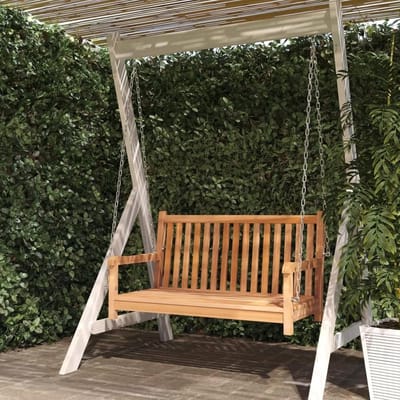 Tuin Schommelbank - Buitenbank - Ontspannen Buiten - Massief Teakhout - 114 cm Breed - Mahonie