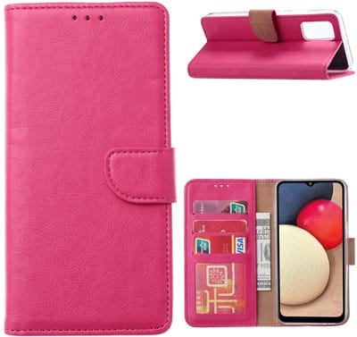 Hoesje Geschikt Voor Samsung Galaxy A02s Hoesje Geschikt Voor Samsung Galaxy A02s bookcase wallet case - Pink