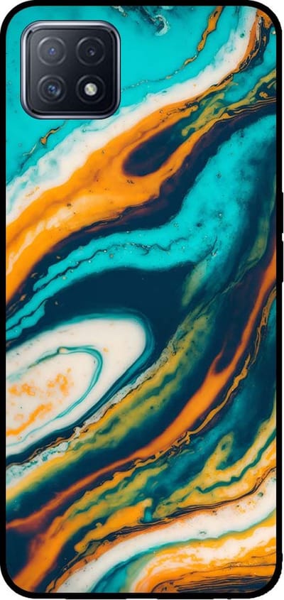 Smartphonica Telefoonhoesje voor OPPO A53 5G / A72 5G / A73 5G marmer look - backcover marmer hoesje - Groen geschikt voor Oppo A53 5G;Oppo A72 5G;Oppo A73 5G