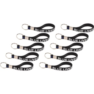 10 Stuks Sleutelhanger Set Zacht Siliconen Buitenarmband Sleutelring Rekbare Pols Lanyard Houder black