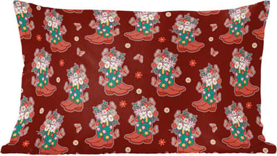 Sierkussens - Kussentjes Woonkamer - 60x40 cm - Donker - Cowboy - Laars - Patroon