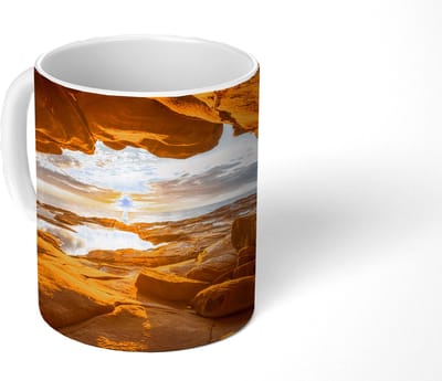 Mok - Koffiemok - Grot - Zee - Horizon - Zonsondergang - Mokken - 350 ML - Beker - Koffiemokken - Theemok