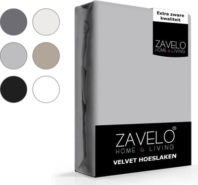Zavelo Flanel Velvet Hoeslaken Grijs-1-persoons (90x200 cm)