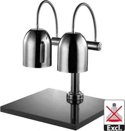 Warmhoudlamp, Dubbel, Zilver, met Plaat, Horeca en Professioneel | CaterChef | 688262