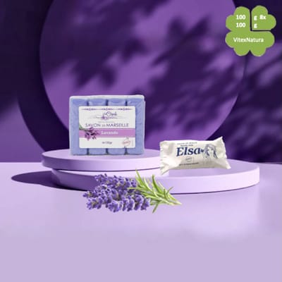 La Cigale 4x100g Glycerine Lavendel zepen | GRATIS Elsa 100g zeepje | Marseille zeep
