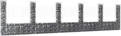 Gabion Mand - Keermuur Gaas - Tuin Ontwerp - Inclusief Palen - 620x20x150 cm