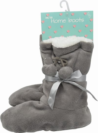 HUIS SLOFFEN - ANTI-SLIP - Grijs - maat 36-38 - extra zacht