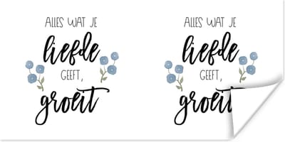 Poster Alles wat je liefde geeft, groeit - Quotes - Spreuken - 120x60 cm