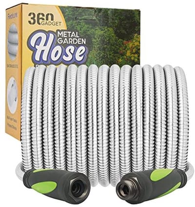 Metalen tuinslang 50FT - Heavy Duty roestvrijstalen waterslang met zachte grip