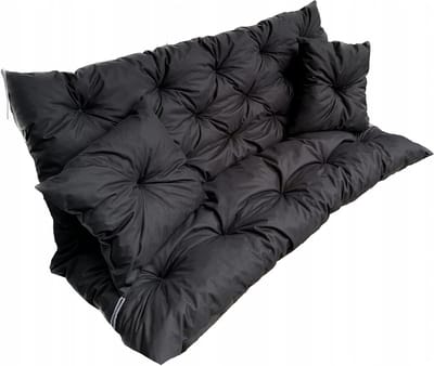 Schommelbank Kussen Set - Tuinkussen Bankkussen - Buiten Ontspannen - Waterdicht Codura Materiaal - 150x60x50cm - Zwart
