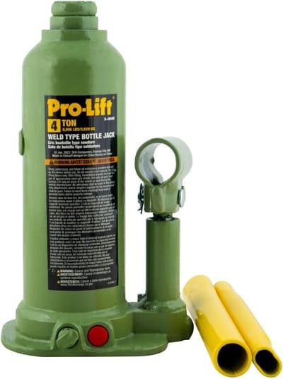 Pro-Lift Gelaste Fles Jack 4 Ton - (8 lbs) Capaciteit Hydraulisch Opheffen met Zijpomp Tweedelig Handvat