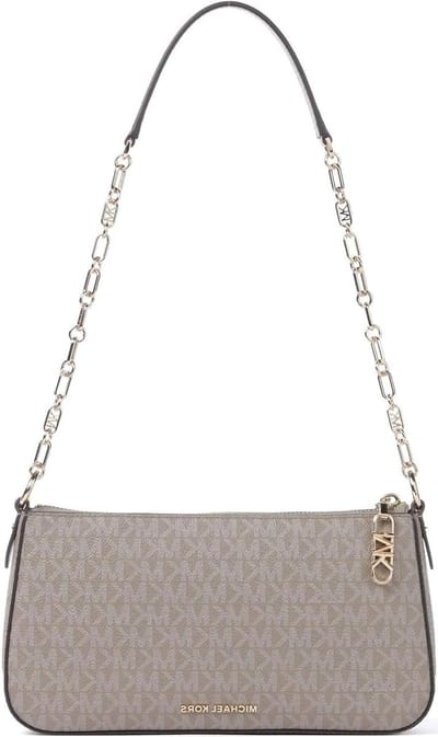 Dames Handtas - Schoudertas Ketting - Dagelijks Gebruik - Logo Print - 45 x 35 x 5 cm - Wit
