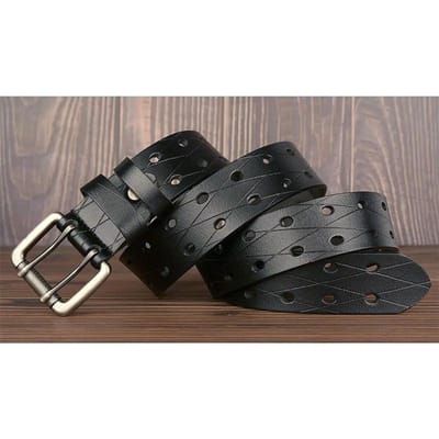 Nieuwe Herenriem van Echt Koeienleer Riem van Koeienleer met Gebeeldhouwde Adelaar Persoonlijkheid Casual Gesp Casual Broekriem Heren 120cm