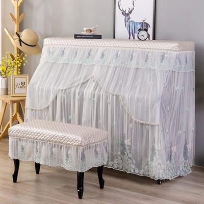1 stuk Nieuwe Europese Stijl Mooie Pianohoes Modern Minimalistisch Piano Bankhoes Huishoudelijk Kant Stofhoes Doek bench 36x56cm 1piece