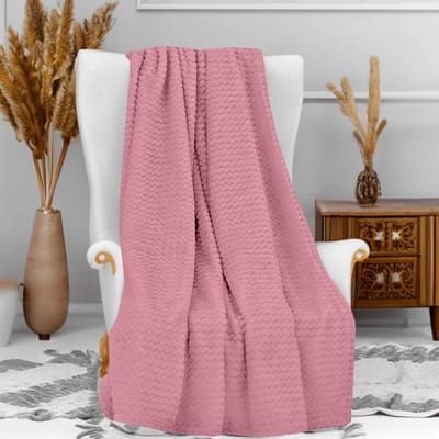 Microvezel Deken - Zachte Plaid - Comfortabel Ontspannen - Extra Zacht Materiaal - 120 x 160 cm - Oudroze
