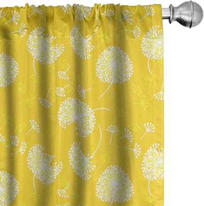 ABAKUHAUS Voorhangen – 2x75x245 cm – Geel-Wit, Microfaser