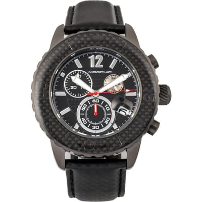 Morphic M51-serie chronograaf horloge met leren band met datum