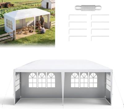 Tuinpaviljoen - Partytent - Feestelijke Evenementen - Waterdicht PE-weefsel - 3x6 meter - Wit