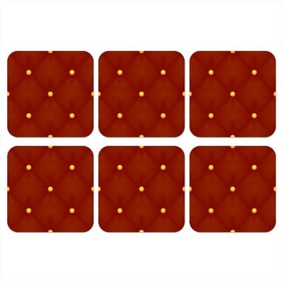 Onderzetters voor glazen - Patronen - Kerst - Goud - Stippen - 10x10 cm - Glasonderzetters - 6 stuks - Tafeldecoratie Kerstmis - Kerstdecoratie tafel - Tafelversiering
