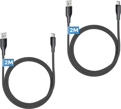 2x lange oplaadkabel usb C - 2 meter - data & opladen - Usb A naar usb C kabel - Phreeze
