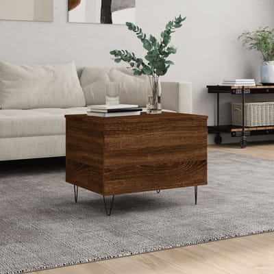 vidaXL - Salontafel - 60x44,5x45 - cm - bewerkt - hout - bruin - eikenkleur