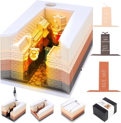 Creatieve 3D Notepad en Kalender met Verlichting, DIY Notities en Papieren Sculptuur voor Thuisdecoratie en Cadeaus