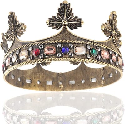 Grote Kroon Haaraccessoires met Kristallen en Parels voor Feestjes en Kostuums