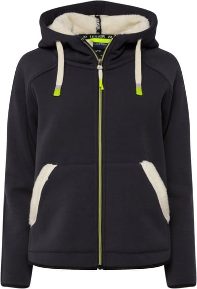 Laurasøn - Dames - Hoodie-jack sweatstof teddy binnenkant capuchon - Grijs - Maat L