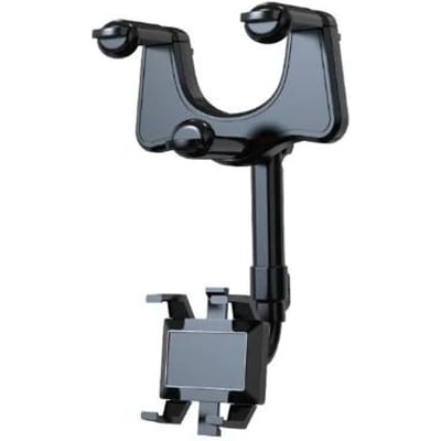 Achteruitkijkspiegel Telefoonhouder Auto 360 Rotatie Telefoonhouder Stabiele Grijper Smartphone Navigatiebeugel Voor iPhone Samsung Xiaomi zwart