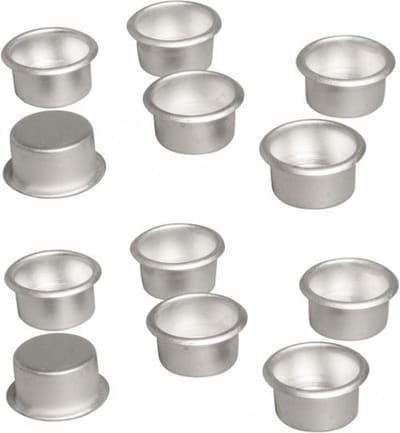 12x metalen dinerskaars houders - decoratie - bloemstukje - kerststukje - dia 22 mm