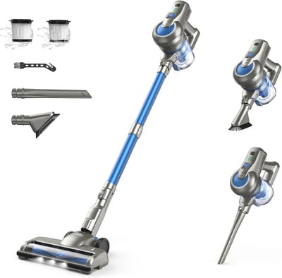 Draadloze Stofzuiger - Steelstofzuiger Accu - Huis en Auto - Krachtige Zuigkracht 23kPa - 35 Min Looptijd - Blauw