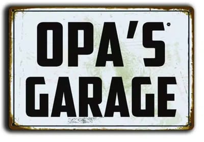 Vintage metal sign "Opa's Gararge"