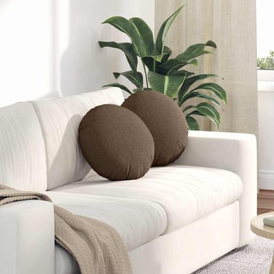vidaXL - Zitkussens - 2 - st - Stof - Bruin - Ø40 - x - 13 - cm