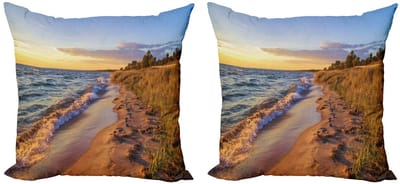 ABAKUHAUS Kust – Kussenhoezen Set – 2x50x50 cm – Dubbelzijdig