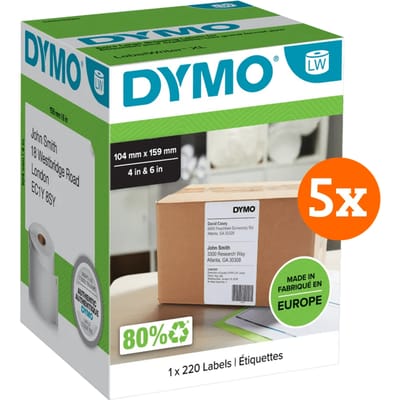 DYMO LabelWriter Extra Grote Etiketten 104 x 159 mm 5-pack