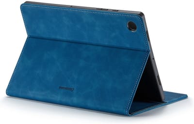 CaseMania Bookcase hoesje geschikt voor Samsung Galaxy Tab A11+ - Effen Donkerblauw - Kunstleer
