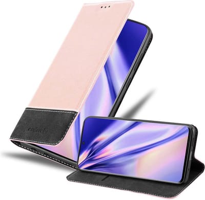 Cadorabo Hoesje geschikt voor Samsung Galaxy S20 ULTRA in ROSE GOUD ZWART - Beschermhoes met magnetische sluiting, standfunctie en kaartvakje Book Case Cover Etui