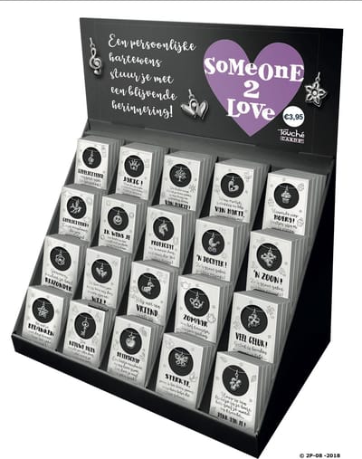 Someone 2 Love Display- Wenskaart-Ketting-Hartewens-Wenskaart met ketting