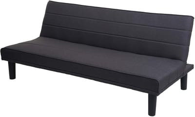 Slaapbank MCW-J17, bank uitklapbare slaapbank logeerbed, slaapfunctie stof/textiel 165cm ~ antraciet-grijs