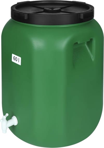 Regenwatervat met kraan - Watertank kanister - Tuin water geven - Duurzaam HDPE materiaal - 60 liter - Groen