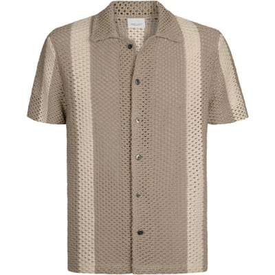 Poloshirt korte mouw Profuomo gehaakt strepen normale fit