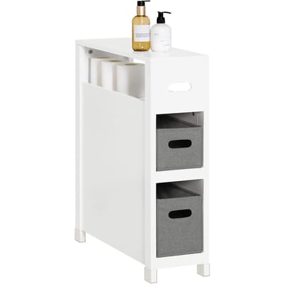SoBuy BZR83-W Badkamerkastje - Wit met Lade, Houtcomposiet