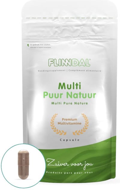Flinndal Puur Natuur Tabletten - 21 Groenten- en Fruitextracten - Met Spirulina - Compleet Plantaardig - 30 Tabletten