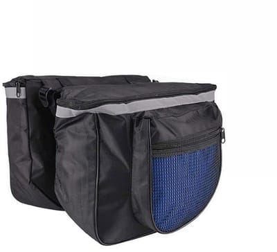 Fietstas - Fietstassen - Fiets zadeltas - Frametas - Zadeltas - Fiets Stuurtas - Bagagedrager - Dubbele fietstas - Fietstas achter - Bagagetassen mountainbike - Met reflecterende strepen - Voor fietsachterzitje - Blauw