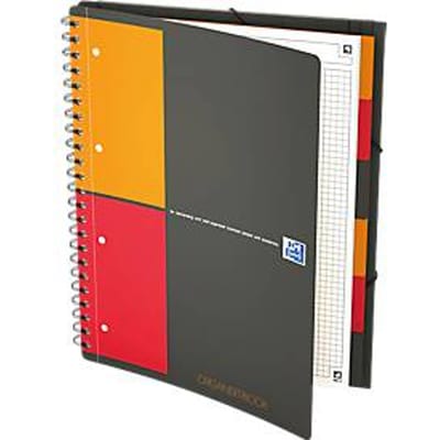 Organisatieboek Oxford International A4+, dubbelspiraalgebonden, geblokt, 80 vel, SCRIBZEE®-comp., 5 st.