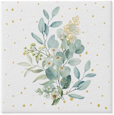 Famanu - Luxe Servetten – 50 stuks 40x40 cm – Eucalyptus Design – Herbruikbare Servetten voor Feest en Bruiloft