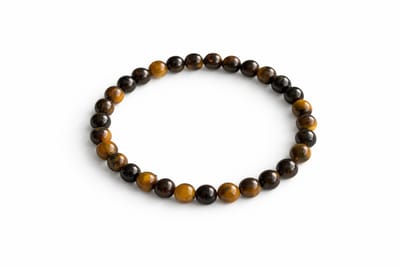 Tijgeroog Armband 17 cm – 6 mm Kralen – Bruin Goud Natuursteen Armband – Elastisch – Dames en Heren