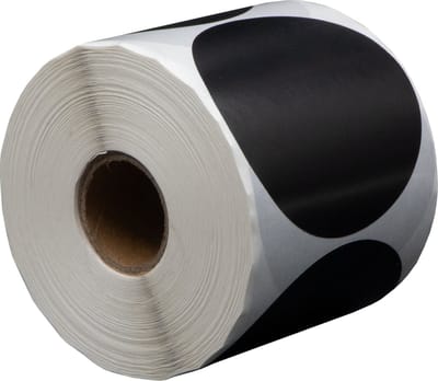 500 Etiketten Rond Zwart 65 mm op Rol - Sluitzegel - Markeringspunten - Blanco ronde stickers - DULA